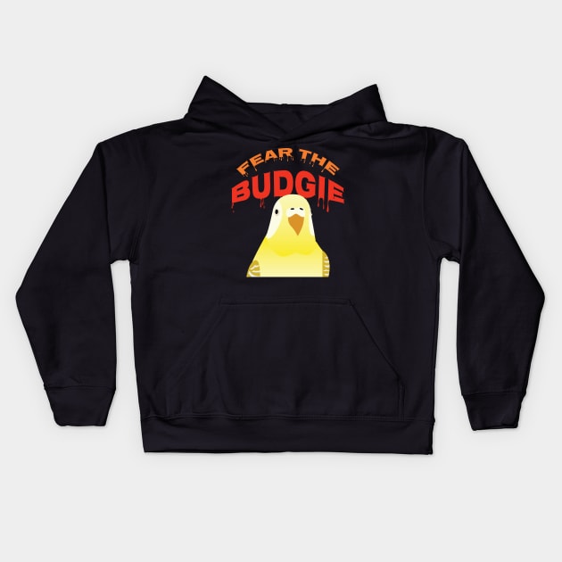 Fear the Budgie Cute Budgie Lover Budgerigar Parakeet Kids Hoodie by Riffize